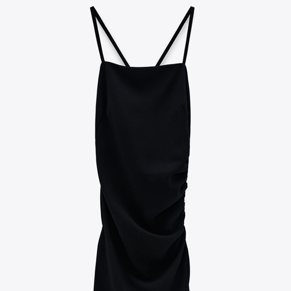 NWT Zara Draped Black Dress Size S - Picture 2 of 7